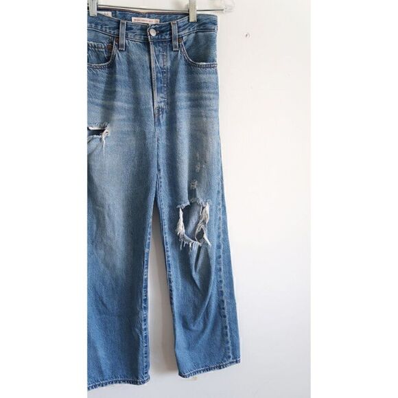 Levi's Ribcage Straight Ankle Blue Jeans - Size 25 - Picture 2 of 7